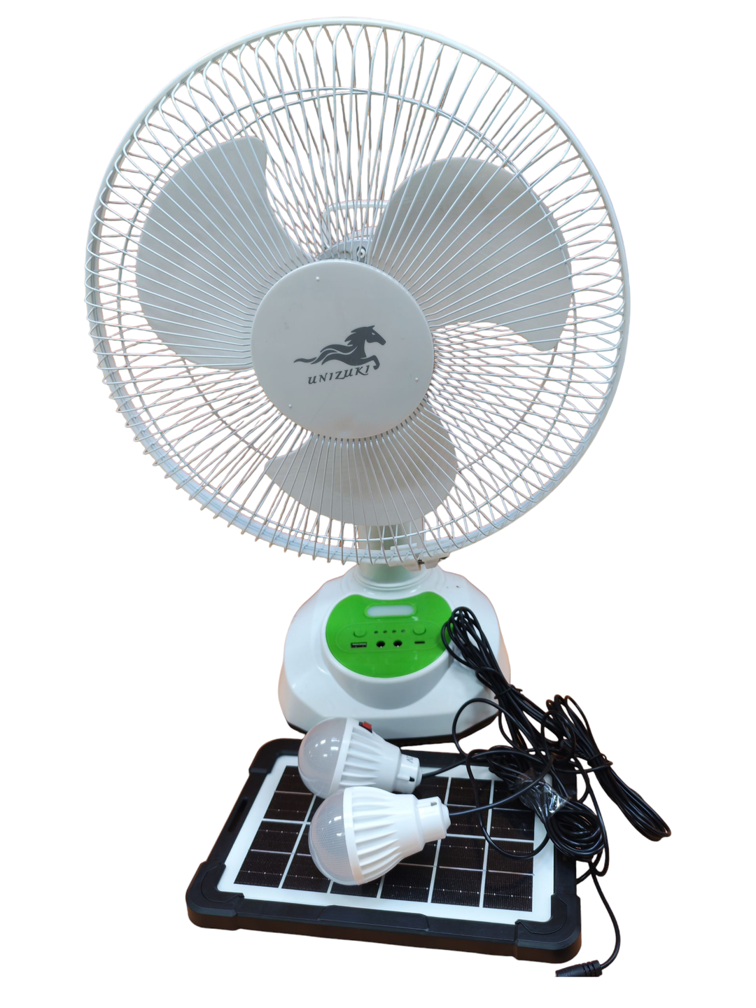 Ventilador con carga solar 12"