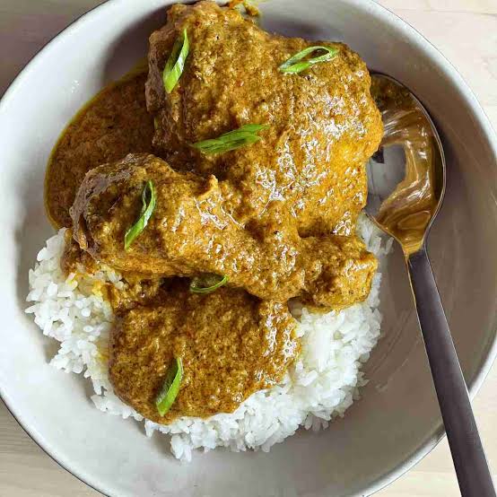Chicken Rendang Set (w/rice & vege)_0