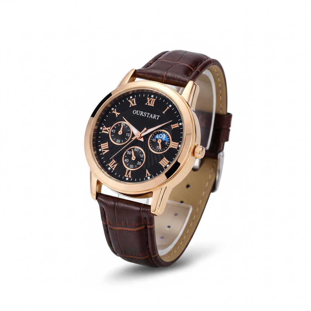 addigoes Men's Watches Brown Leather