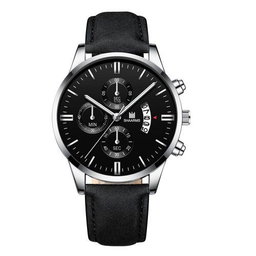 Men's Leather Wristwatch Business Waterproof