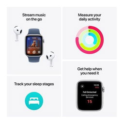 Apple Watch SE (2nd Gen) GPS 44mm - Smartwatch - Midnight - Cloud Sport Loop - One Size