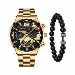 2 IN 1 Men's Watch Fashion Waterproof Sport Quartz Business Watch