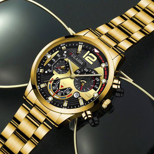 2 IN 1 Men's Watch Fashion Waterproof Sport Quartz Business Watch_2