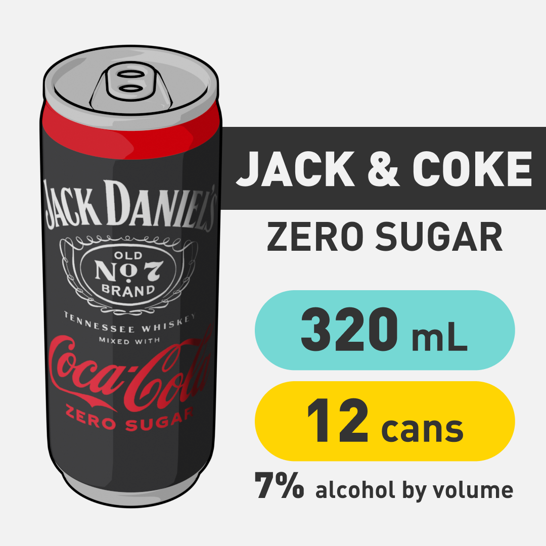 Jack & Coke Zero - 320mL - CAN x12