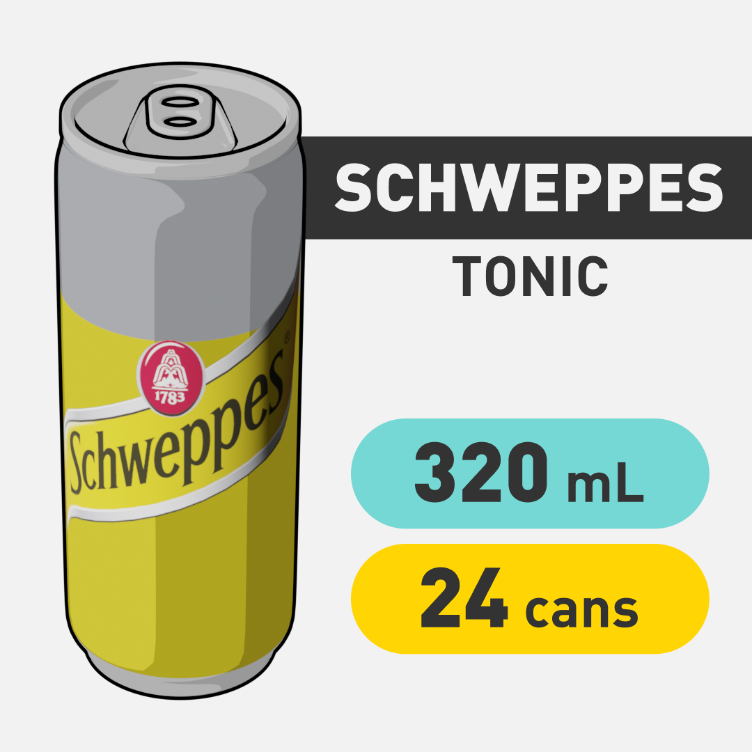 Schweppes Tonic - 320mL - CAN x24