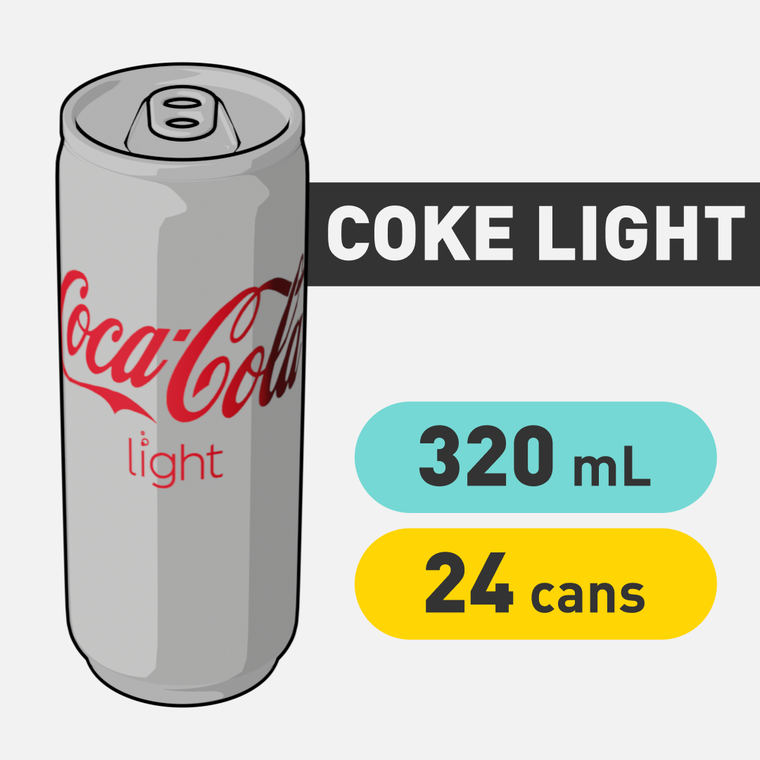 Coke Light - 320mL - CAN x24