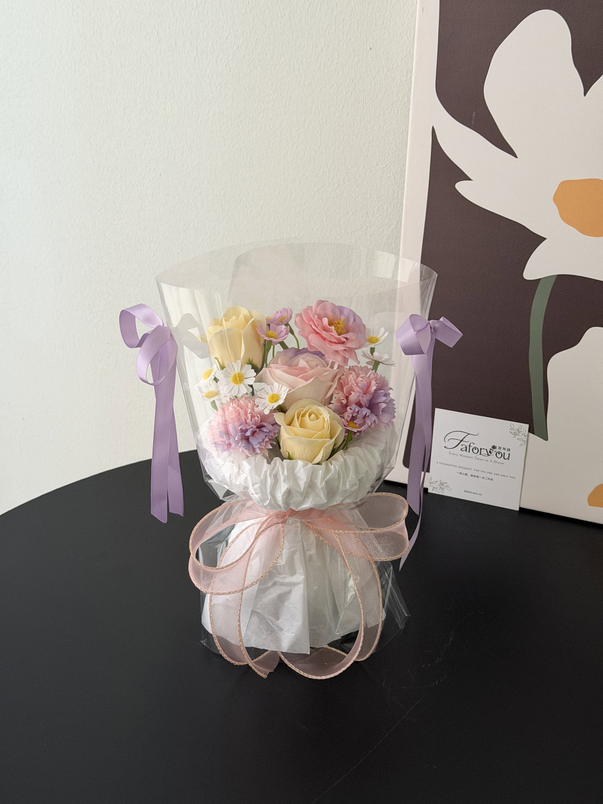  Soap Flower Mixed Transparent Bouquet _0