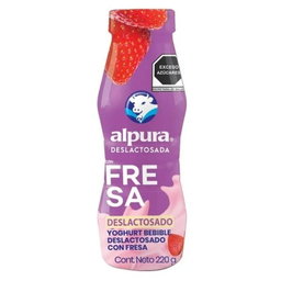 Yogurt Bebible Alpura Deslactosado Fresa 220g  