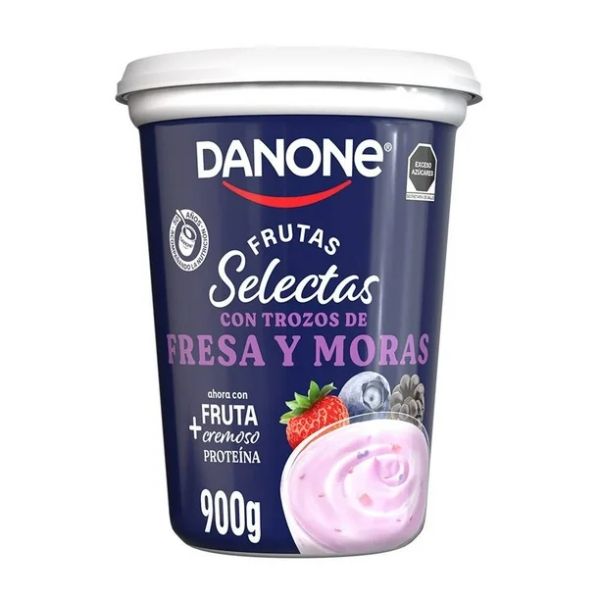 Yogurt Danone Frutas Selectas Fresa y Moras 900 g