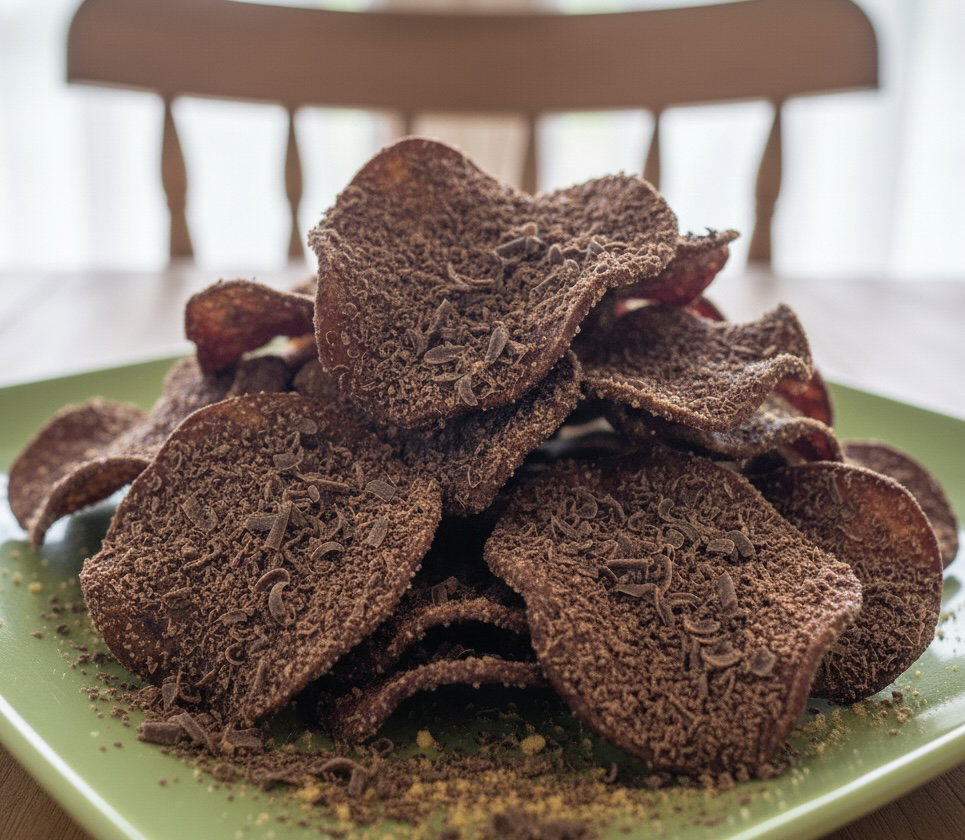 Keripik ubi rasa coklat