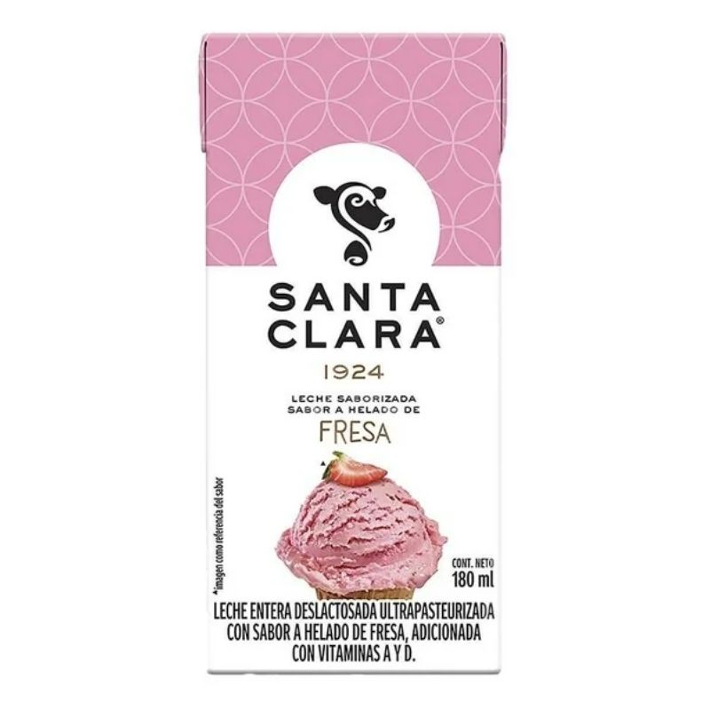 Leche Saborizada Santa Clara Sabor Fresa 180 ml