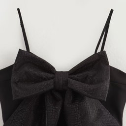 Rhinestone Bow Vest Top
