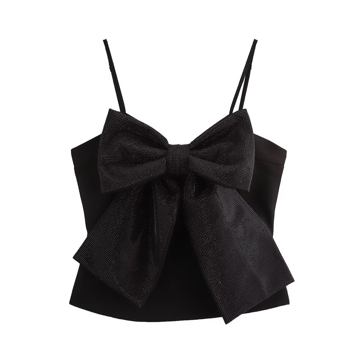 Rhinestone Bow Vest Top_0