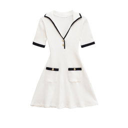 Blocked V-neck mini Skirt