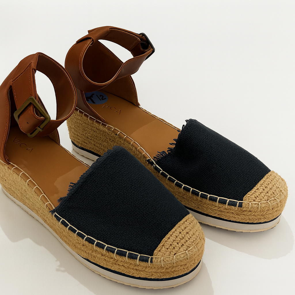 Plataformas negras y marrones con yute - Size 7.5