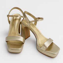 Tacones dorados de tiras finas Stradivarius - Size 8