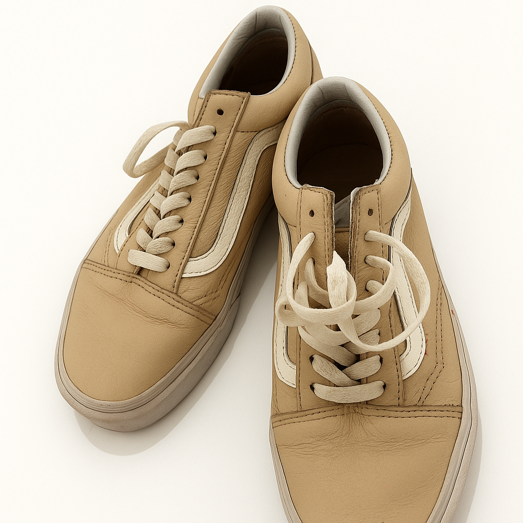 Tenis Vans beige de cuero - Size 8.5