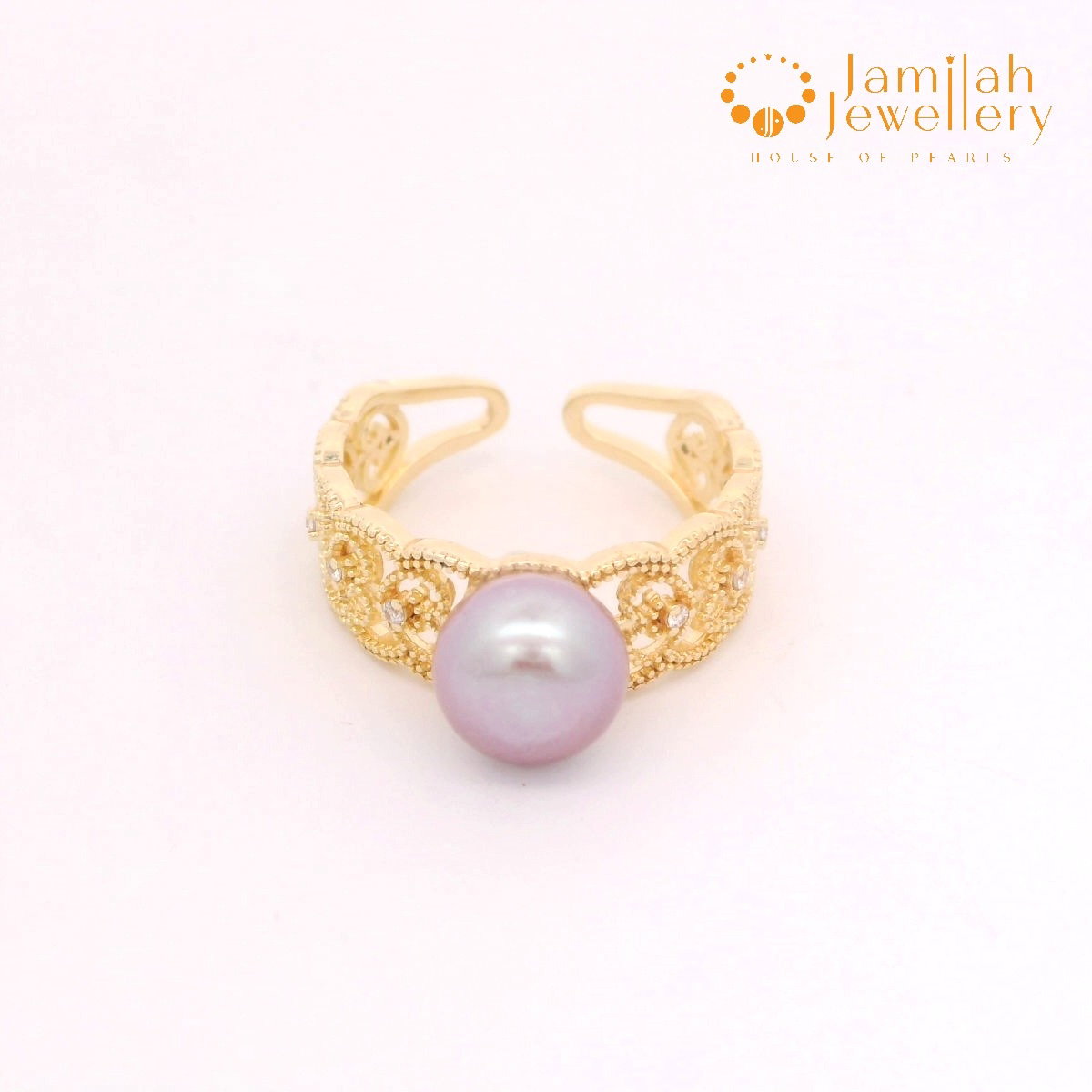 Ring Natural Color Freshwater Pearl Free Size_3