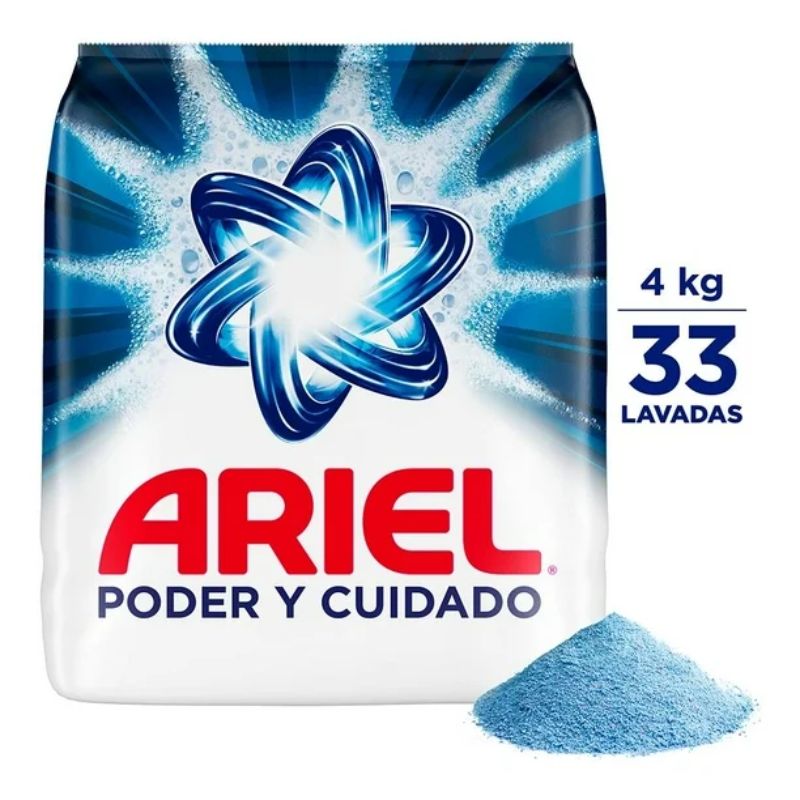 Detergente Ariel Poder y Cuidado 4 Kg