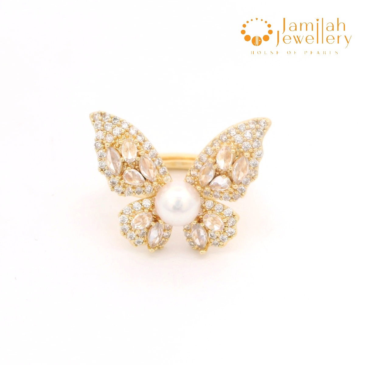Ring Natural Color Freshwater Pearl Free Size_0