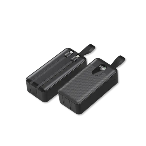 Porodo 50000mAh Power Bank 2xType-C, USB-A & Type-C Digital Display with C & L Integrated Cable
