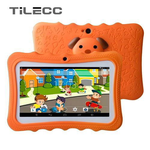 TiLECC Android 12 7 Inch Kid Tablet Dual Camera 4GB RAM 128GB 4000mAh Orange_2