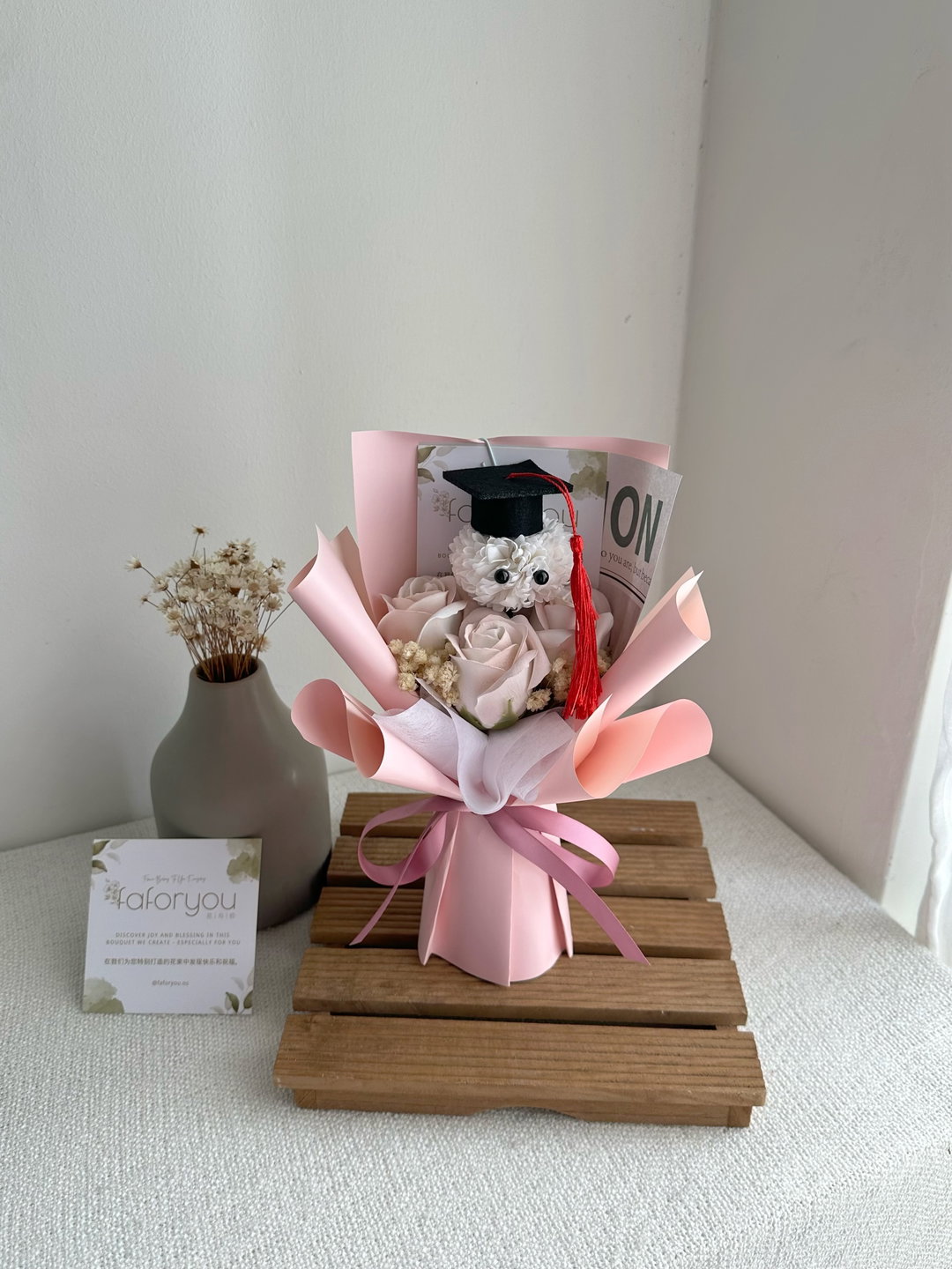(GP010) Graduation Ping Pong Soap Rose Bouquet