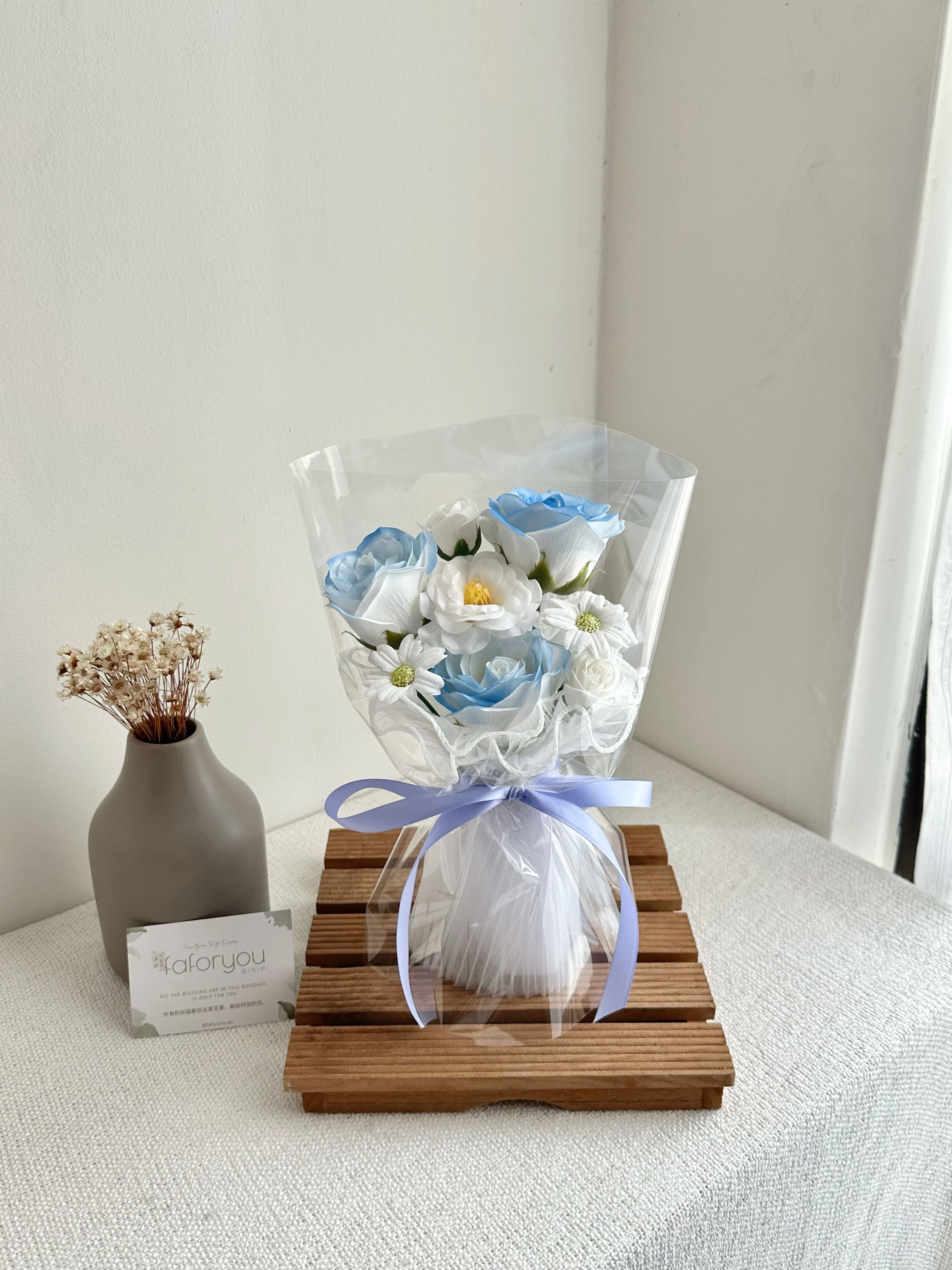 (3R022) 3 Stalk Soap Rose Mixed Bouquet _7