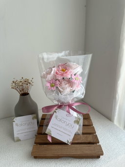 (3R022) 3 Stalk Soap Rose Mixed Bouquet 
