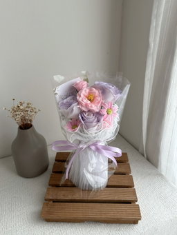 (3R022) 3 Stalk Soap Rose Mixed Bouquet 