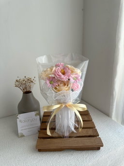 (3R022) 3 Stalk Soap Rose Mixed Bouquet 