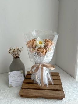 (3R022) 3 Stalk Soap Rose Mixed Bouquet 