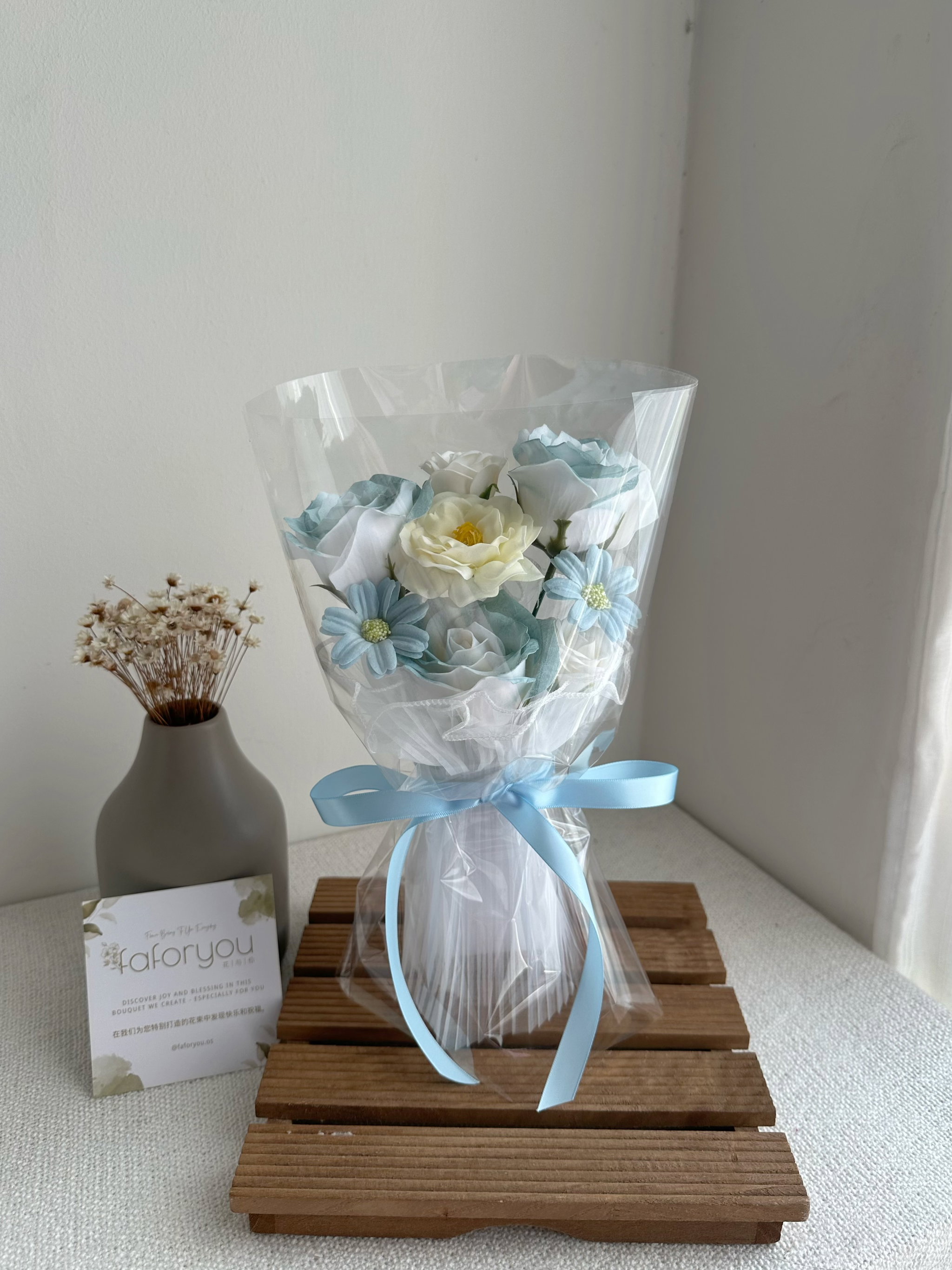 (3R022) 3 Stalk Soap Rose Mixed Bouquet _6