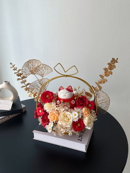  Lucky Cat Grand Opening Flower Basket  
