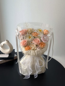 Orange Soap Flower Mixed Transparent Bouquet 