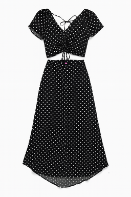 Conjunto de lunares negro de dos piezas - Size L