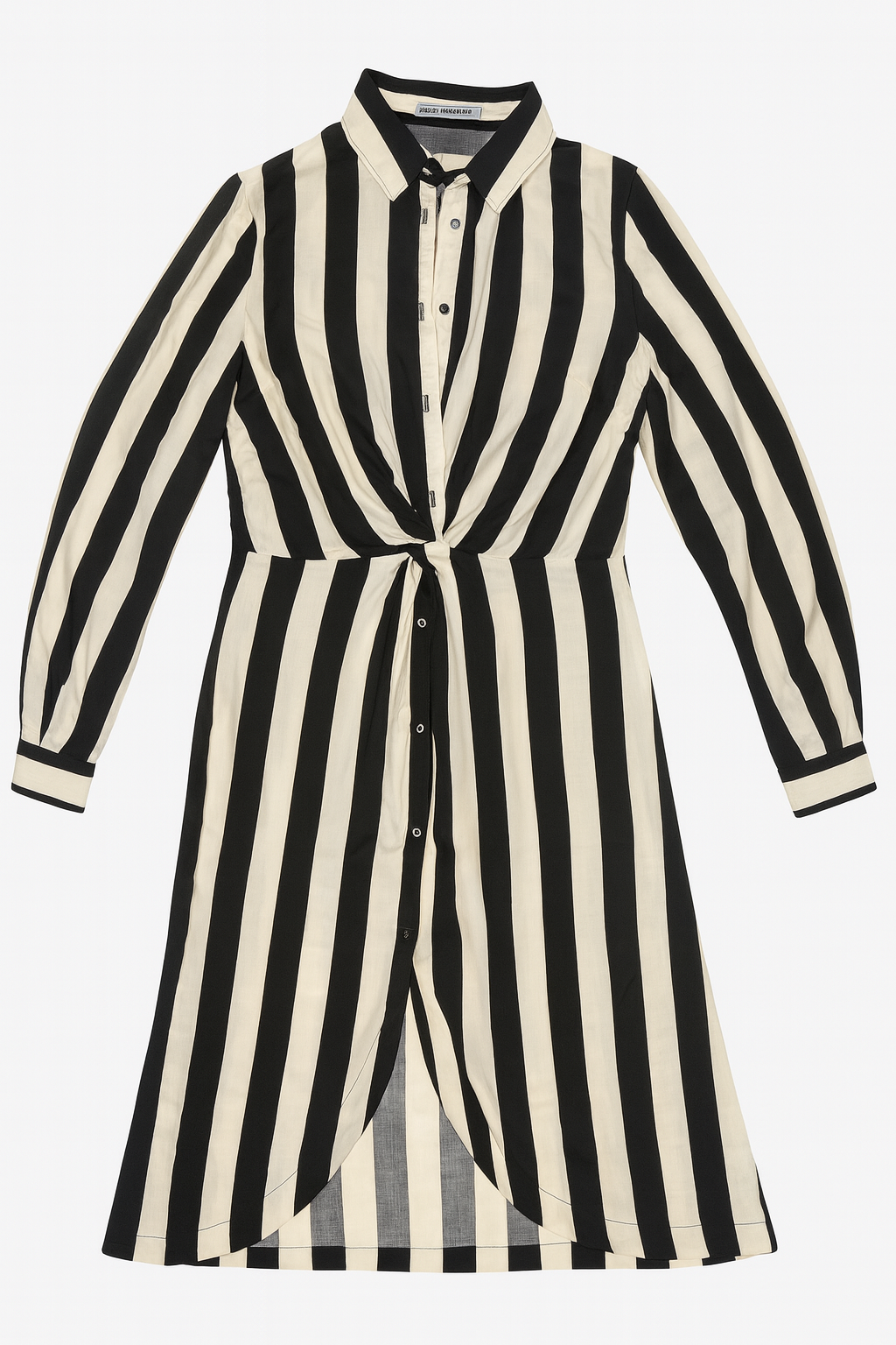 Vestido camisero de rayas en blanco y negro Bershka - Size M