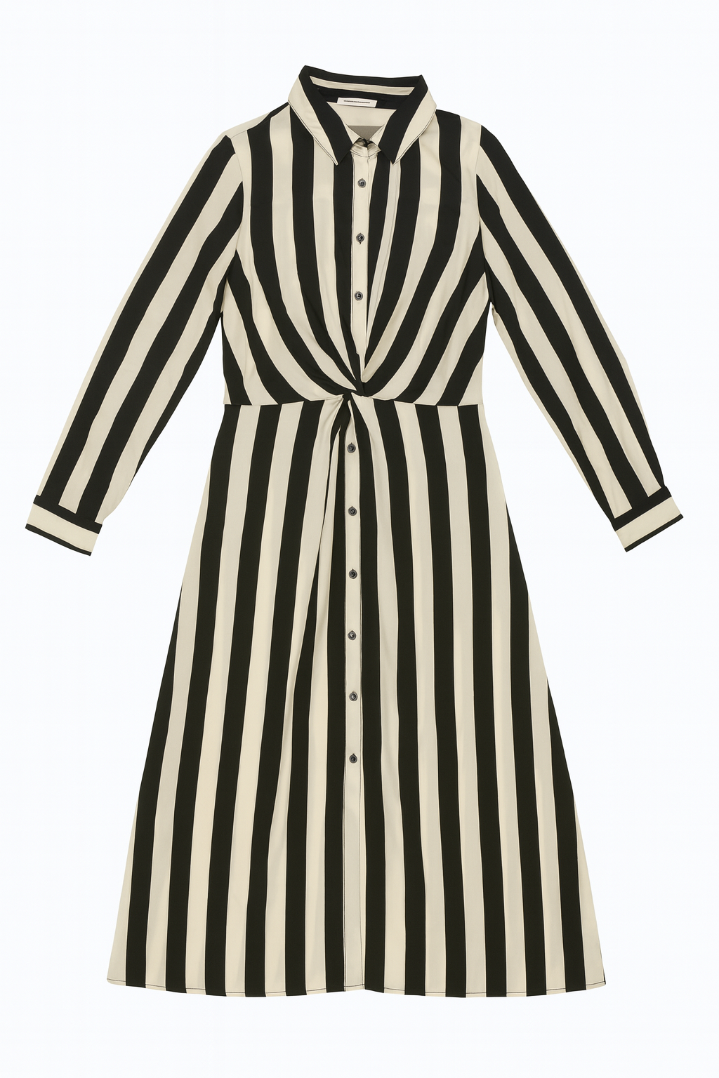 Vestido camisero de rayas en blanco y negro  Bershka - Size M_2