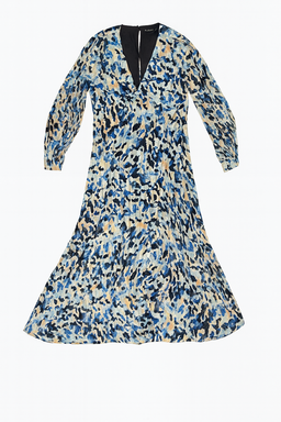 Vestido midi estampado en tonos azules y beige Nasty Gal - Size 6