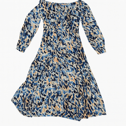 Vestido midi estampado en tonos azules y beige Nasty Gal - Size 6