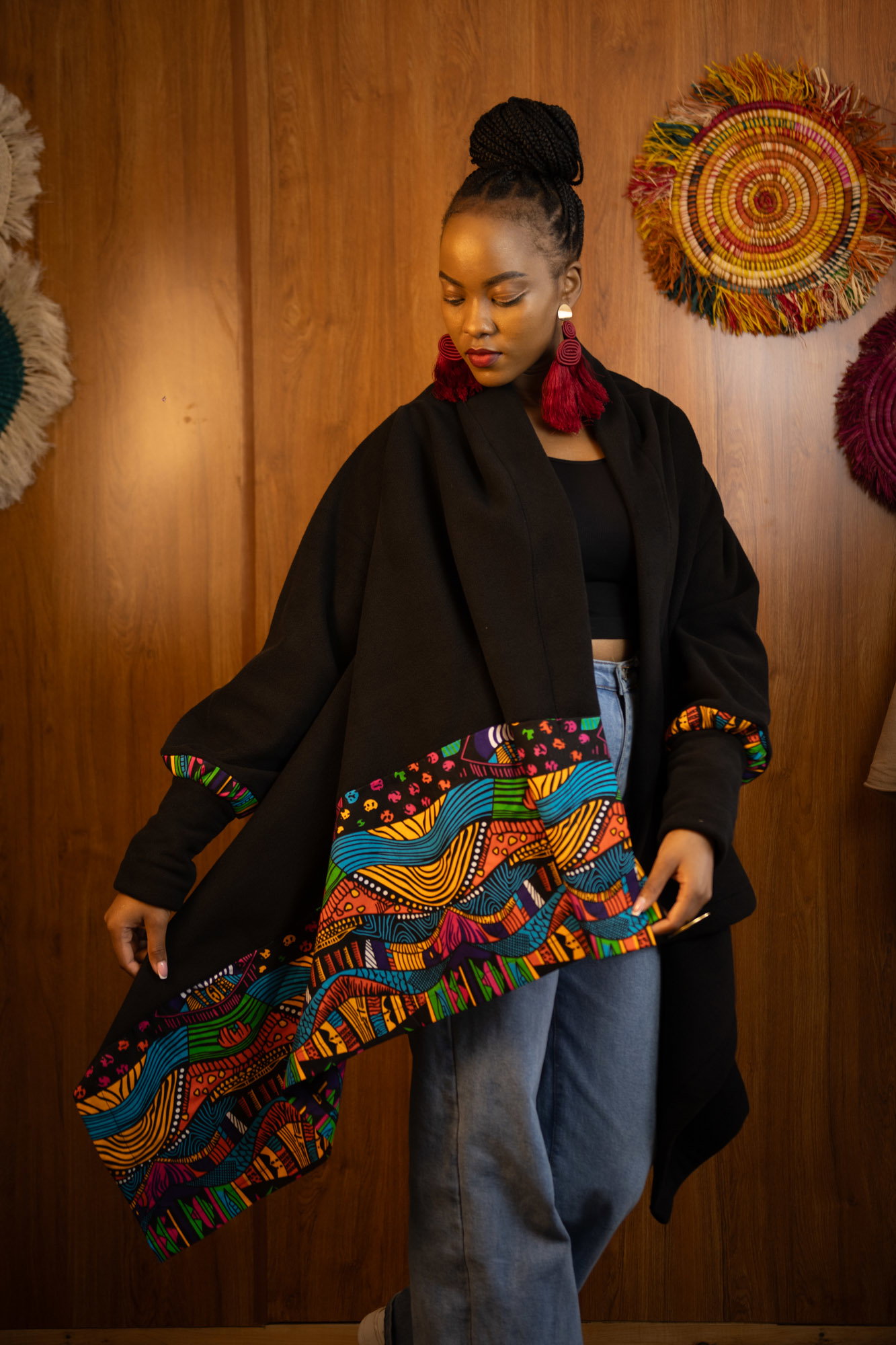 Ascili Malkia Wrap Coat - Black_2