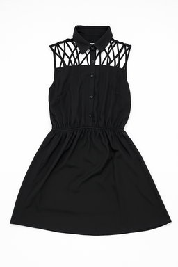 Vestido negro con detalle entrelazado en el escote - Size M