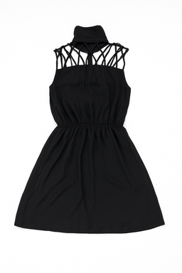 Vestido negro con detalle entrelazado en el escote - Size M