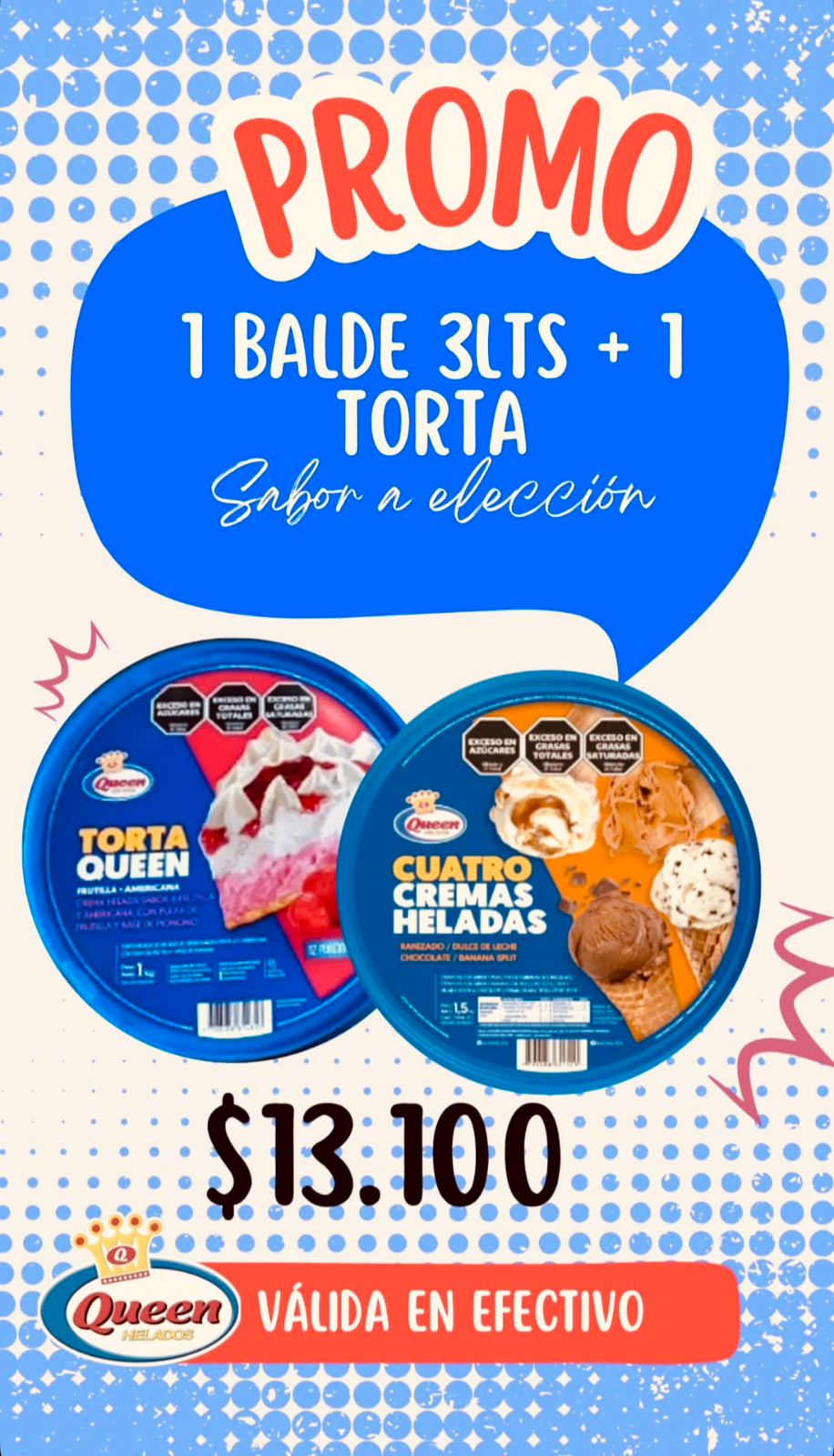 PROMO QUEEN BALDE + TORTA 