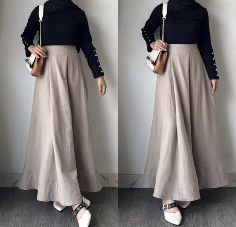 MORHA  Wide Skirt  Rok Panjang Wanita Lebar Line A_4