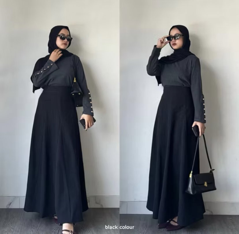 OMIRA SKIRT (LINE A FLARE MAXI)_1
