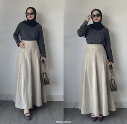 OMIRA SKIRT (LINE A FLARE MAXI)