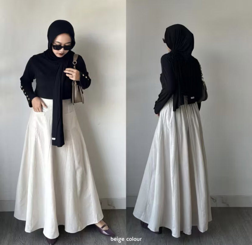 OMIRA SKIRT (LINE A FLARE MAXI)_4