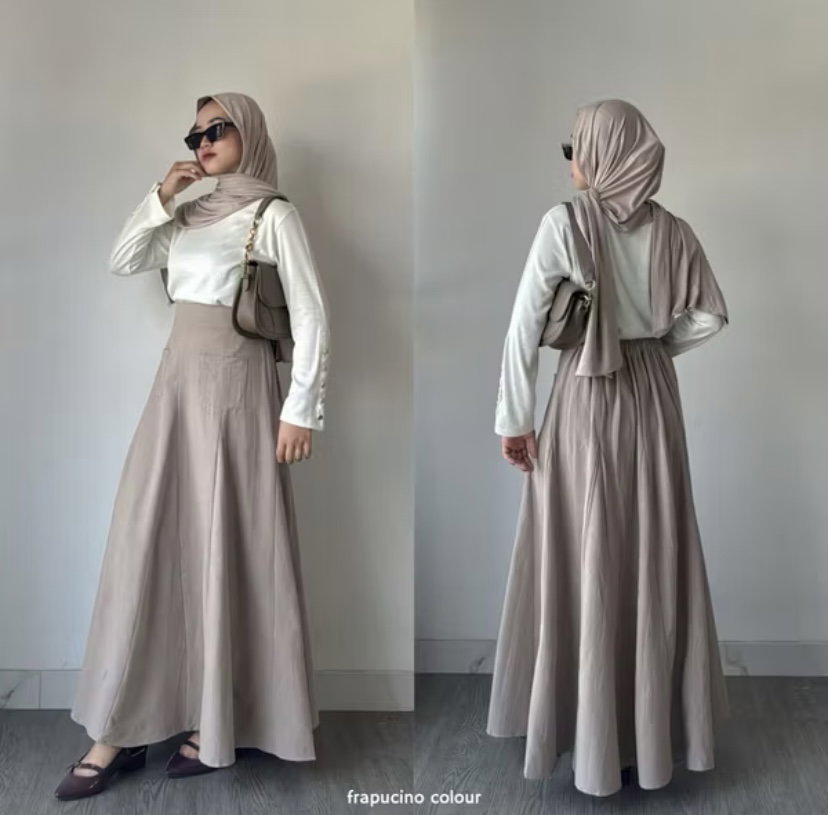 OMIRA SKIRT (LINE A FLARE MAXI)_0