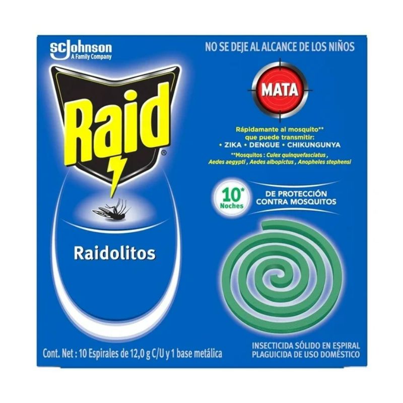 Insecticida Raid Raidolitos Verde 10 Espirales_0